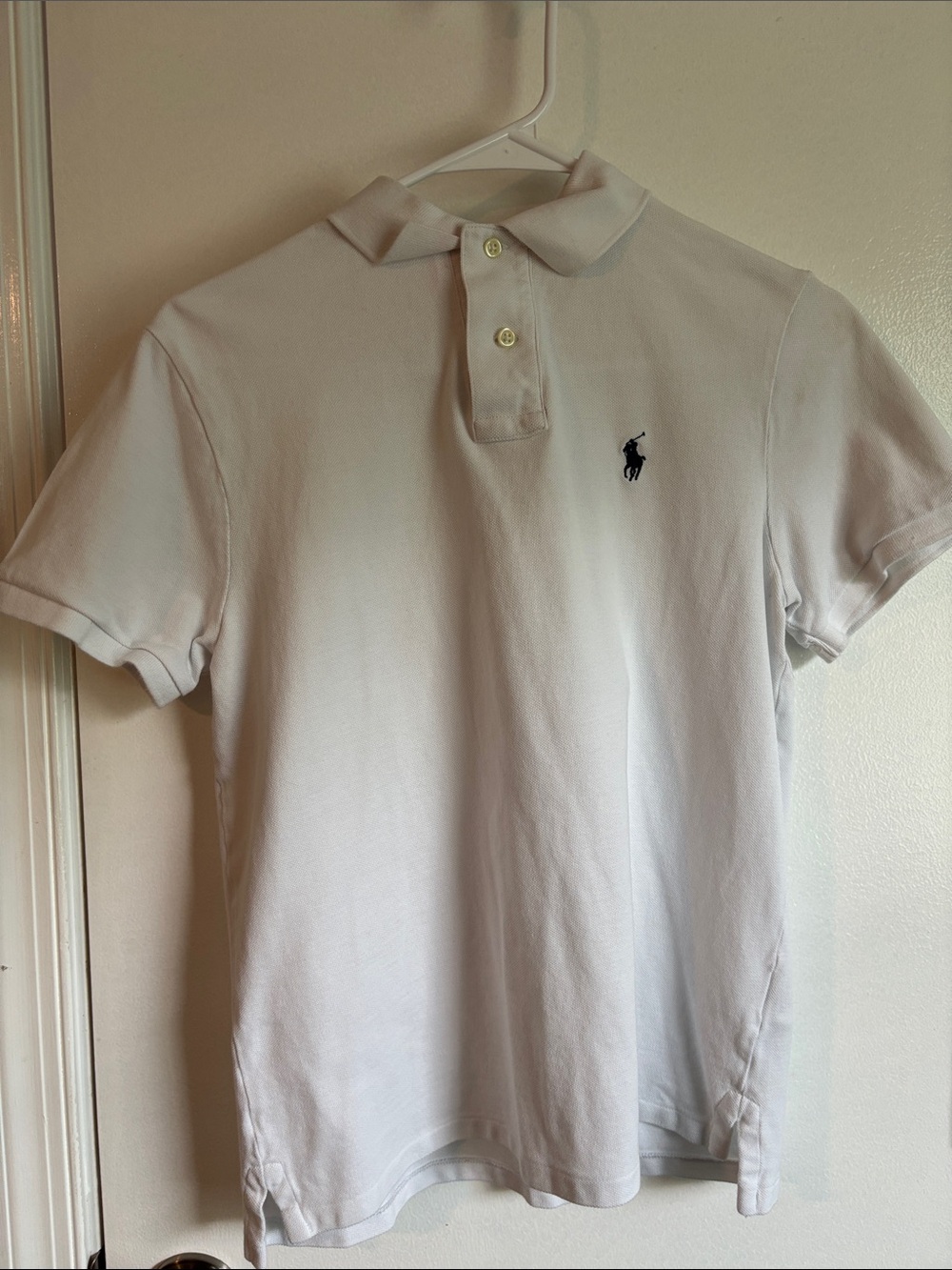 Ralph Lauren White Polo Shirt with Navy Pony
